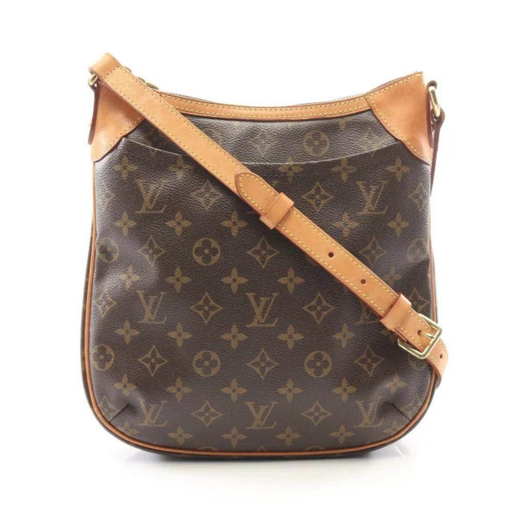 Louis Vuitton Odeon Shoulder Bag Canvas Leather Monogram Brown